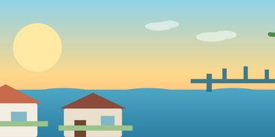 Illustration of a sunny St. Petersburg neighborhood with palm trees, waterfront homes, and the St. Pete Pier
