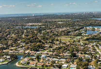 ariel exterior shot of Coquina Key