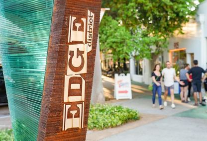 The Edge District sign in downtown st Petersburg, FL