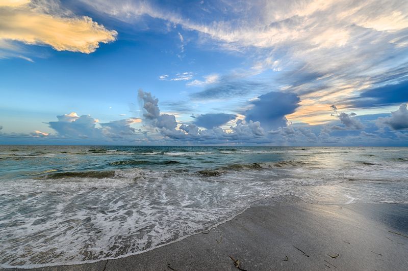 waves crashing on the beach